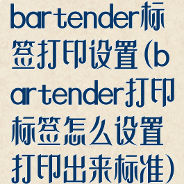 bartender标签打印设置(bartender打印标签怎么设置打印出来标准)