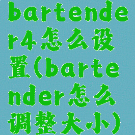 bartender4怎么设置(bartender怎么调整大小)