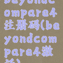 beyondcompare4注册码(beyondcompare4激活)