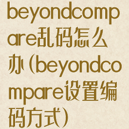 beyondcompare乱码怎么办(beyondcompare设置编码方式)