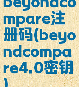 beyondcompare注册码(beyondcompare4.0密钥)