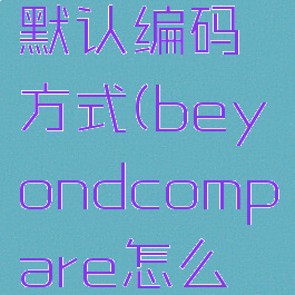 beyondcompare默认编码方式(beyondcompare怎么设置中文界面)