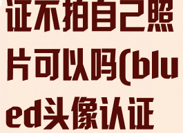 blued头像认证不拍自己照片可以吗(blued头像认证技巧)