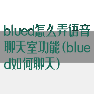 blued怎么弄语音聊天室功能(blued如何聊天)