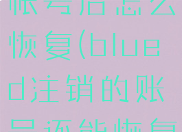 blued注销帐号后怎么恢复(blued注销的账号还能恢复吗)