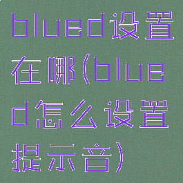 blued设置在哪(blued怎么设置提示音)