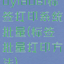 bylabel标签打印系统批量(标签批量打印方法)