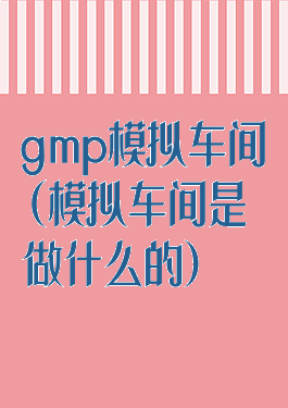 gmp模拟车间(模拟车间是做什么的)