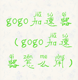 gogo加速器(gogo加速器怎么用)