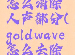 goldwave怎么消除人声部分(goldwave怎么去除人声)