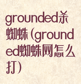 grounded杀蜘蛛(grounded蜘蛛网怎么打)