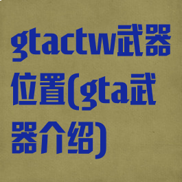 gtactw武器位置(gta武器介绍)