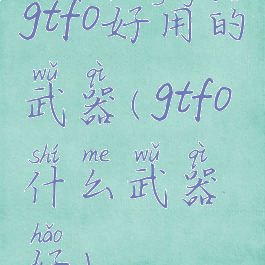 gtfo好用的武器(gtfo什么武器好)