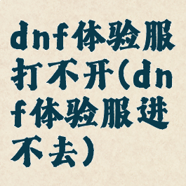dnf体验服打不开(dnf体验服进不去)