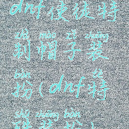 dnf使徒特制帽子装扮(dnf特殊装扮)