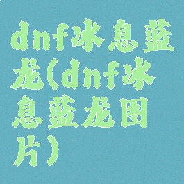 dnf冰息蓝龙(dnf冰息蓝龙图片)