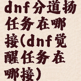 dnf分道扬镳任务在哪接(dnf觉醒任务在哪接)