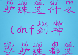 dnf剑影守护珠选什么(dnf剑神守护珠都选什么)