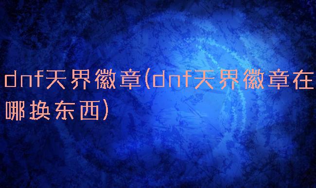 dnf天界徽章(dnf天界徽章在哪换东西)