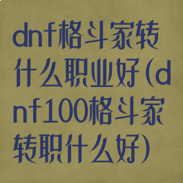 dnf格斗家转什么职业好(dnf100格斗家转职什么好)