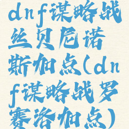 dnf谋略战丝贝尼诺斯加点(dnf谋略战罗赛洛加点)