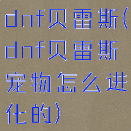dnf贝雷斯(dnf贝雷斯宠物怎么进化的)