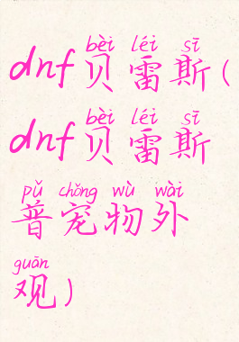 dnf贝雷斯(dnf贝雷斯普宠物外观)