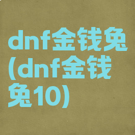 dnf金钱兔(dnf金钱兔10)