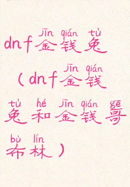dnf金钱兔(dnf金钱兔和金钱哥布林)