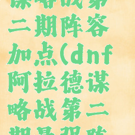 dnf阿拉德谋略战第二期阵容加点(dnf阿拉德谋略战第二期最强阵容搭配)