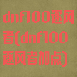 dnf100逐风者(dnf100逐风者加点)