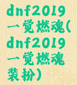 dnf2019一觉燃魂(dnf2019一觉燃魂装扮)