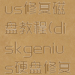 diskgenius修复磁盘教程(diskgenius硬盘修复)