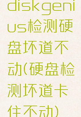 diskgenius检测硬盘坏道不动(硬盘检测坏道卡住不动)