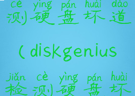 diskgenius检测硬盘坏道(diskgenius检测硬盘坏道准确吗)