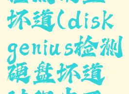 diskgenius检测硬盘坏道(diskgenius检测硬盘坏道过程中死机)
