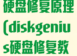 diskgenius硬盘修复原理(diskgenius硬盘修复教程)