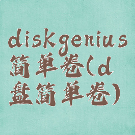 diskgenius简单卷(d盘简单卷)