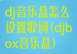 dj音乐盒怎么设置歌词(djbox音乐盒)