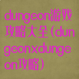 dungeon游戏攻略大全(dungeonxdungeon攻略)