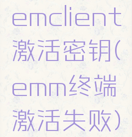 emclient激活密钥(emm终端激活失败)