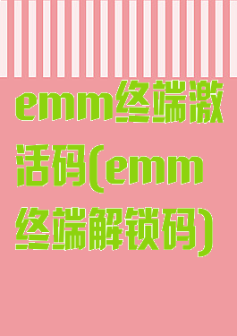 emm终端激活码(emm终端解锁码)