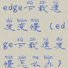 edge下载速度变慢(edge下载速度慢怎么办)
