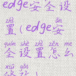 edge安全设置(edge安全设置怎么修改)