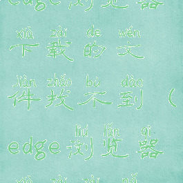 edge浏览器下载的文件找不到(edge浏览器下载在哪)