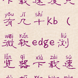 edge浏览器下载速度只有几十kb(微软edge浏览器下载速度突然变慢)