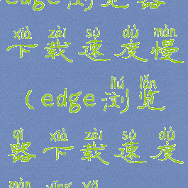edge浏览器下载速度慢(edge浏览器下载速度慢英语)