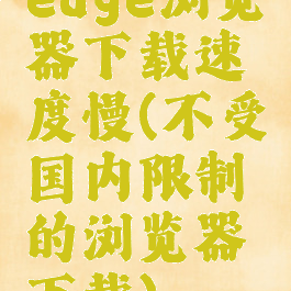 edge浏览器下载速度慢(不受国内限制的浏览器下载)