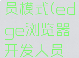 edge浏览器开发人员模式(edge浏览器开发人员模式是什么)