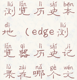 edge浏览器浏览历史本地(edge浏览器历史记录在哪个文件夹)